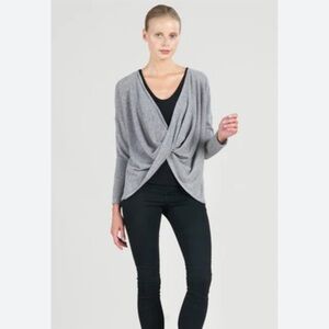 Clara SunWoo Gray Drape Sweater